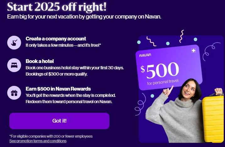 Navan Offer: $500 Off Your Next Vacation